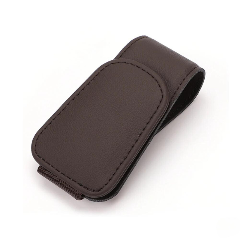 PU Leather Sunglasses Clip Card Ticket Holder