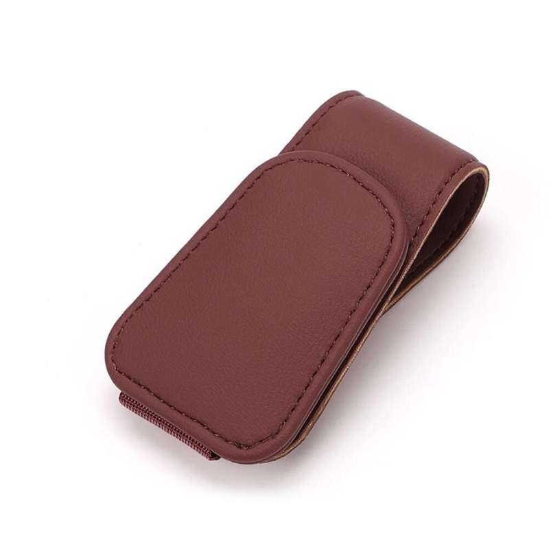 PU Leather Sunglasses Clip Card Ticket Holder