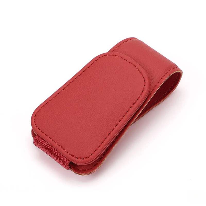 PU Leather Sunglasses Clip Card Ticket Holder