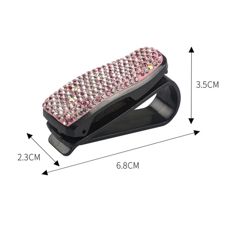 Sunglasses Sun Visor Clip Holder Rhinestone Bracket