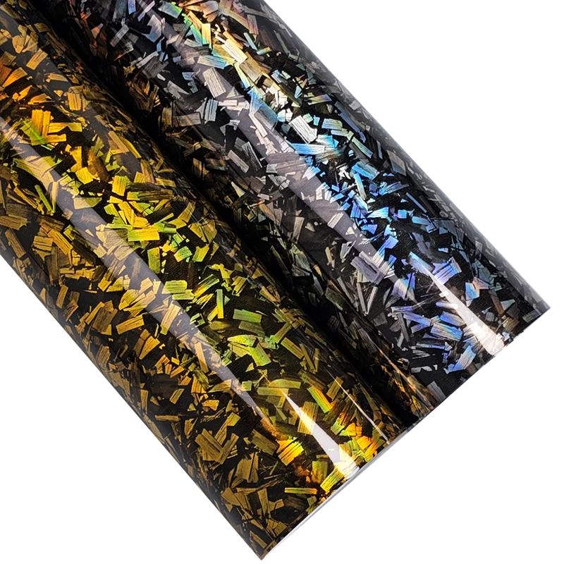 PET Glossy Holographic Carbon Vinyl Wraps