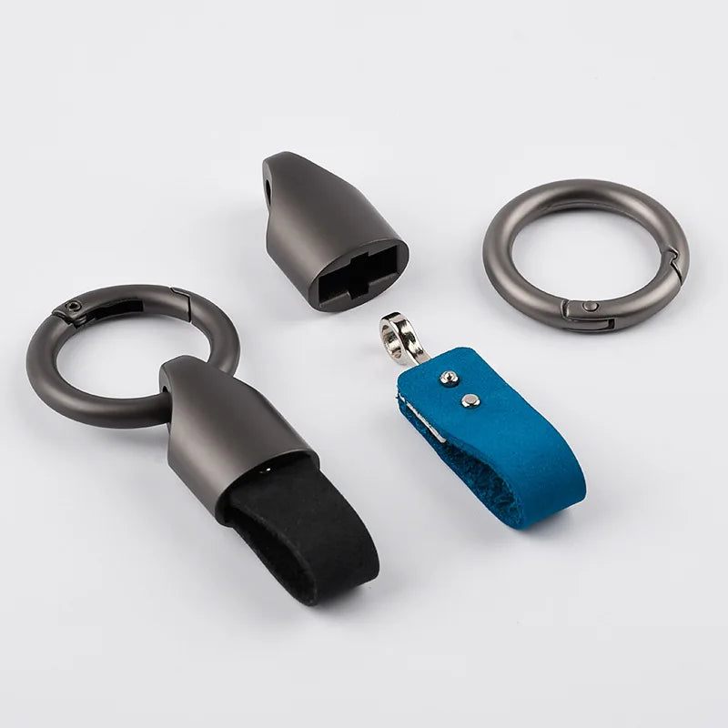 Leather Car Keychain Black Clasp