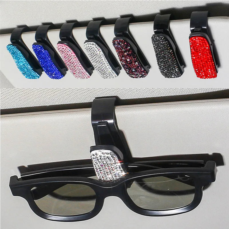Sunglasses Sun Visor Clip Holder Rhinestone Bracket
