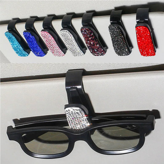 Sunglasses Sun Visor Clip Holder Rhinestone Bracket