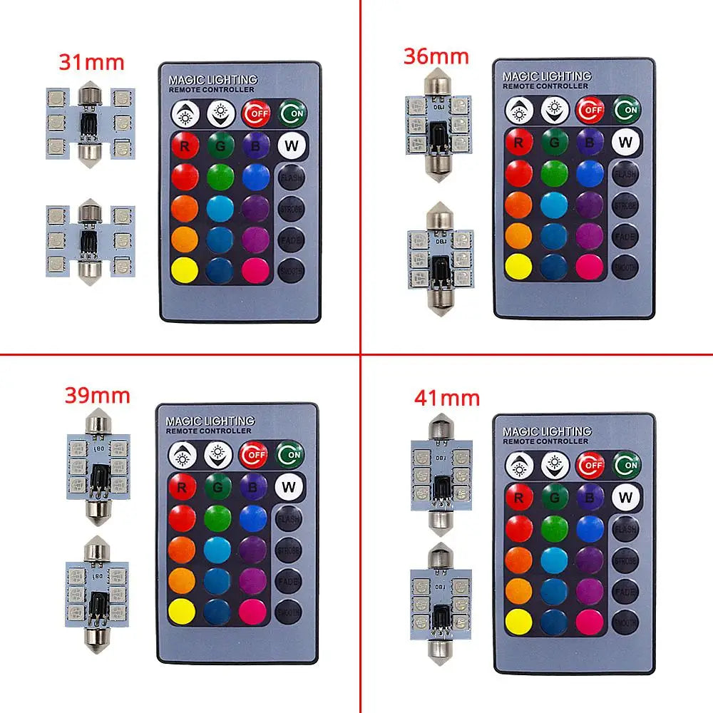 RGB LED Dome Lights With Remote Control