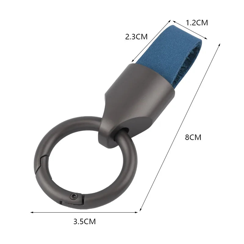 Leather Car Keychain Black Clasp