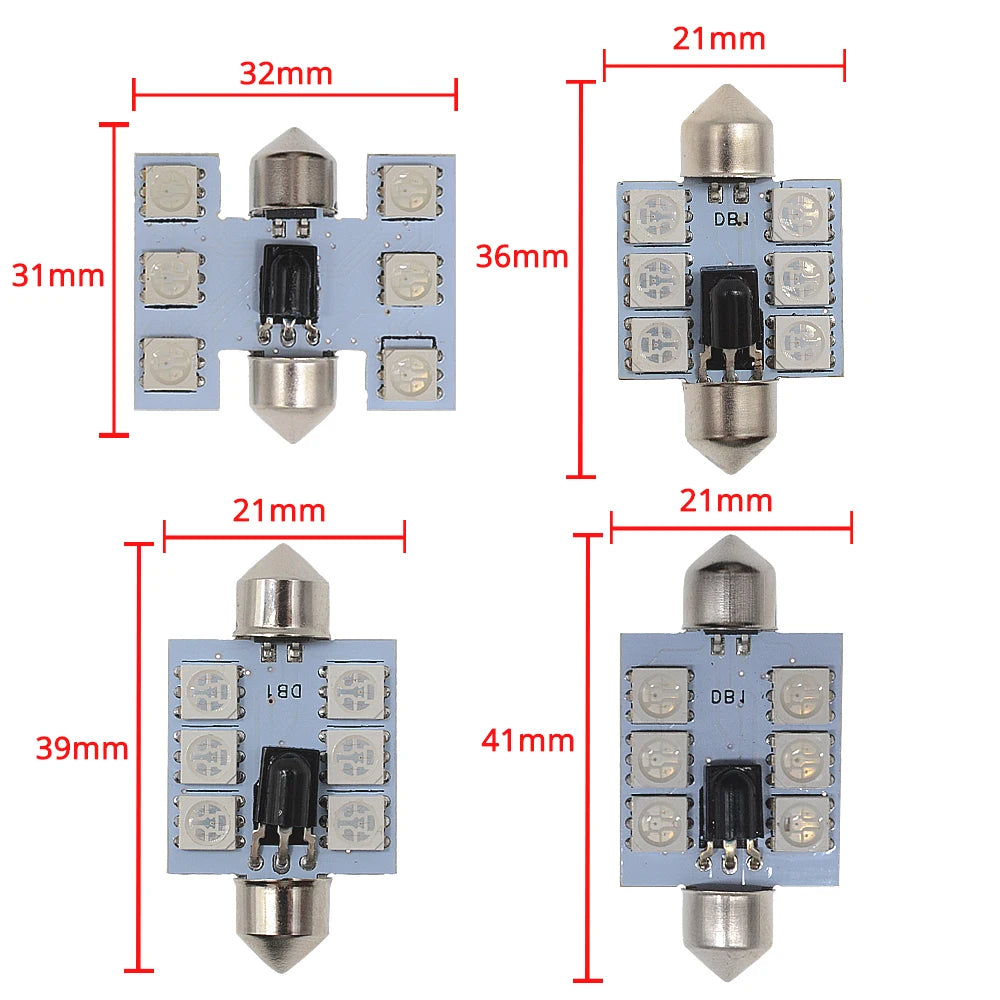 RGB LED Dome Lights With Remote Control