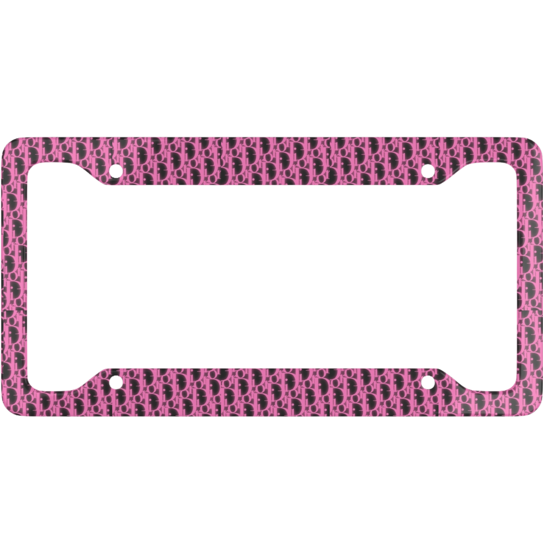 Black Pink Dior License Plate Frame