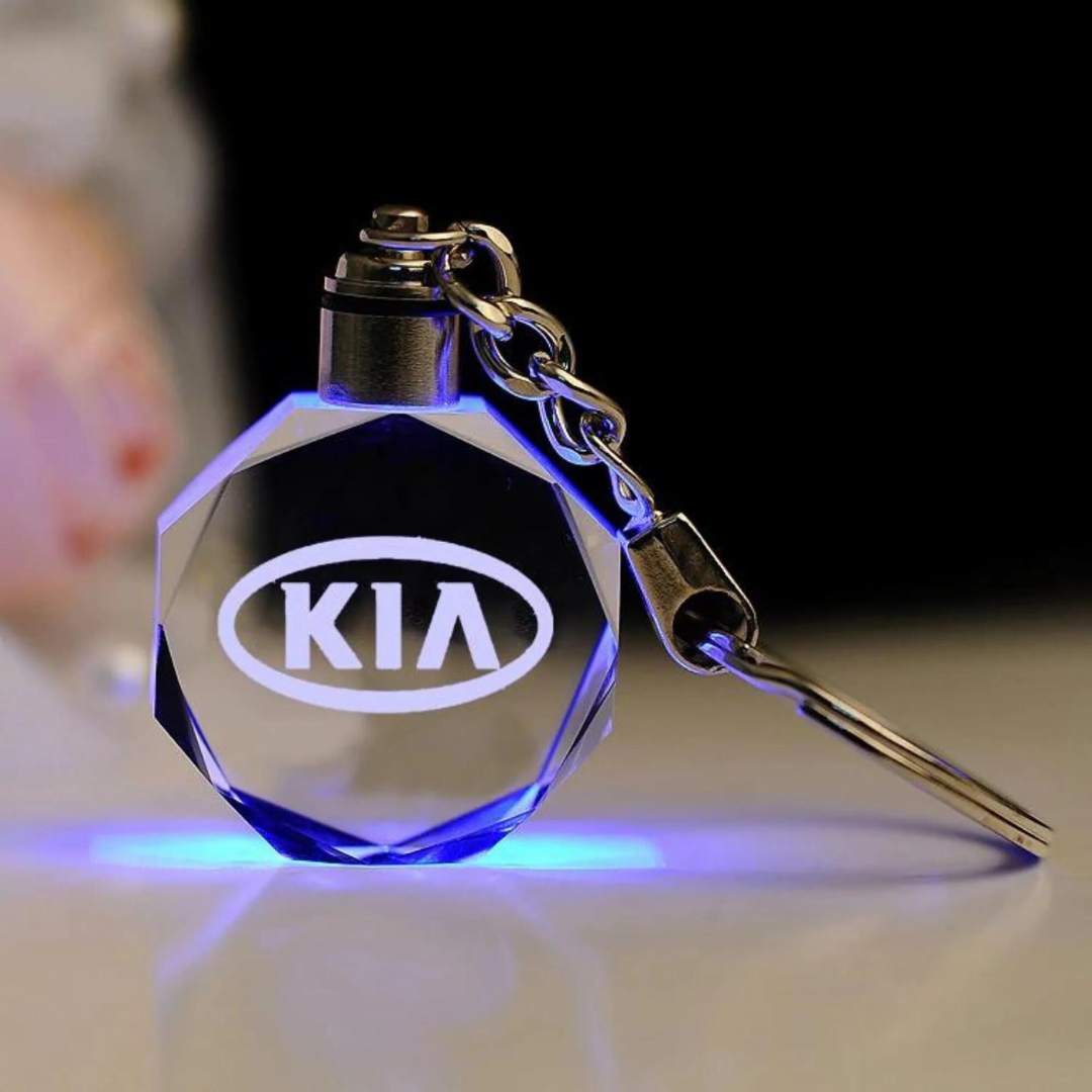 Custom Laser Engraved Car Logo Crystal LED Keychains