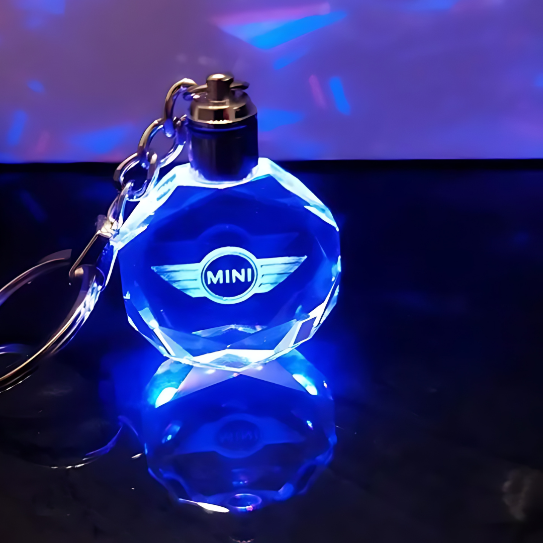 Custom Laser Engraved Car Logo Crystal LED Keychains