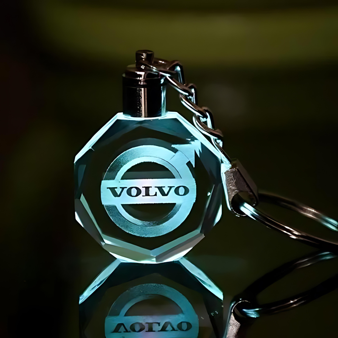 Custom Laser Engraved Car Logo Crystal LED Keychains