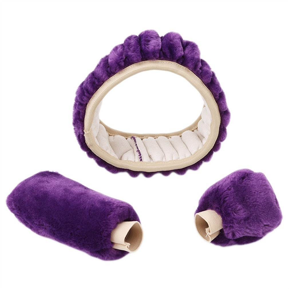 Winter Plush Car Steering Wheel Cover Set