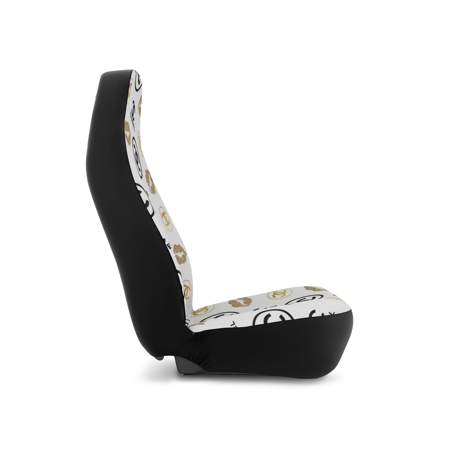 Chanel Gold Kisses Car Seat Covers
