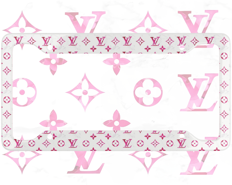 Louis Vuitton Pink Glamour License Plate Frame