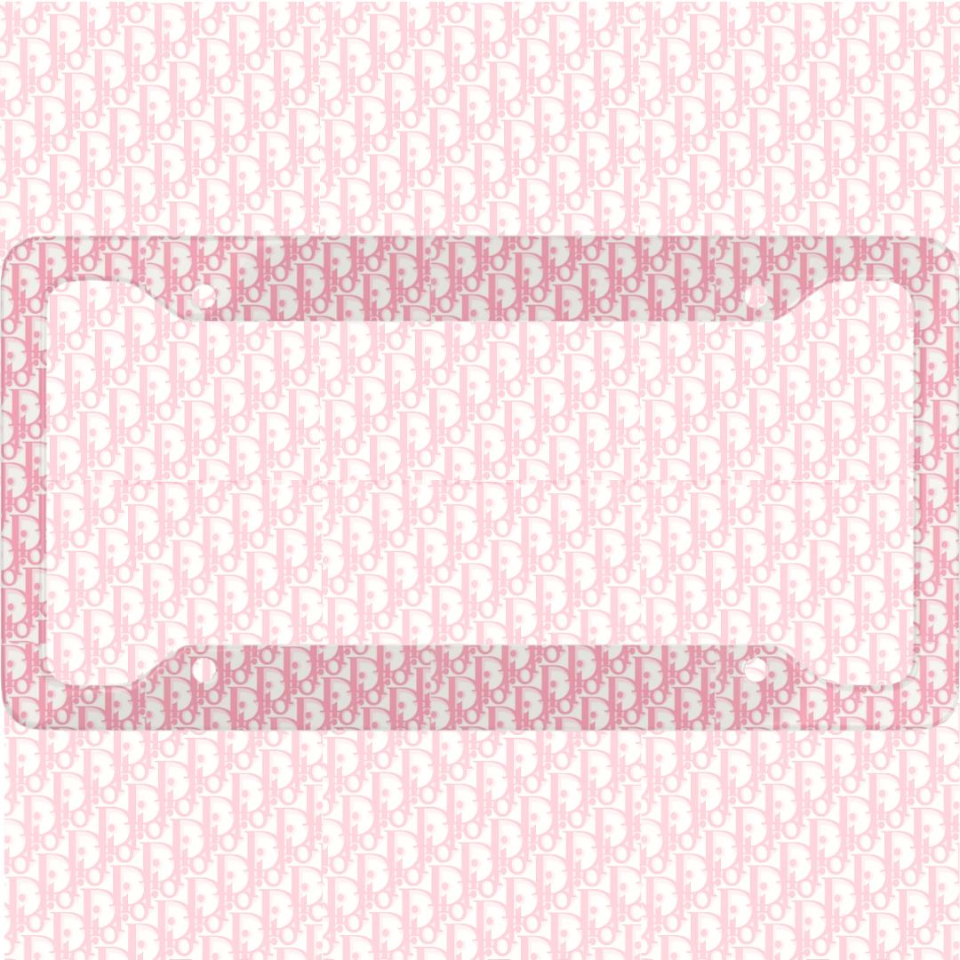 Pink Dior License Plate Frame