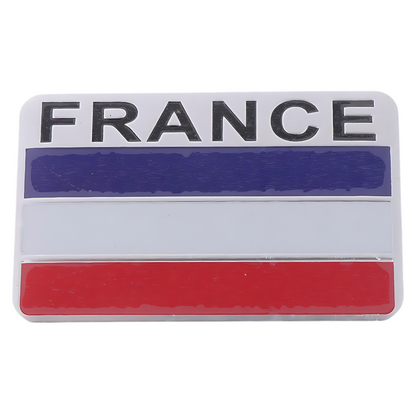 3D Metal Aluminum France Flag Car Emblem Badges