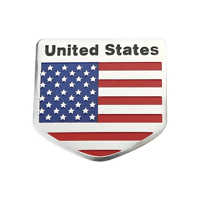 3D Metal Aluminum USA America Flag Car Badge Emblems