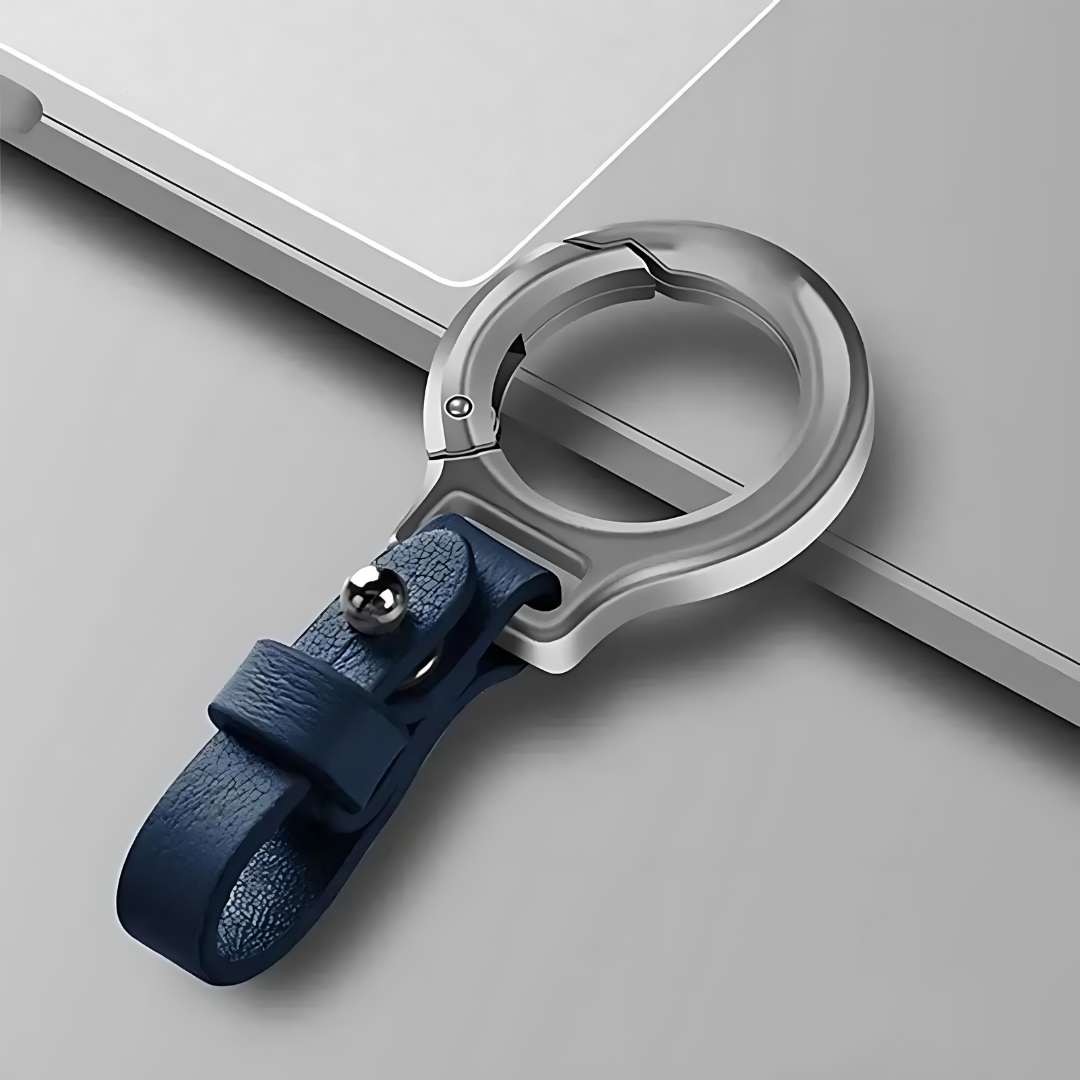 Titanium Alloy Car Keychain Cowhide Leather Waist Belt Buckle