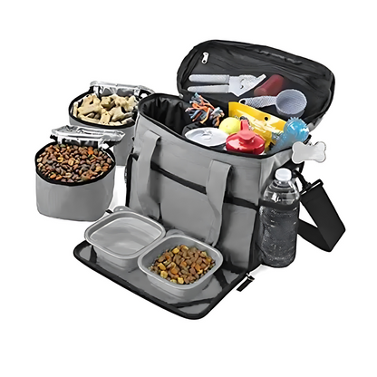 All-In-One Pet Travel Bag With 2 Food Carrier Bags
