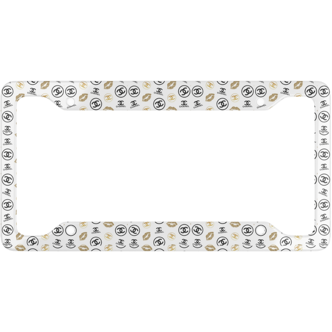 Chanel Gold Kisses License Plate Frame