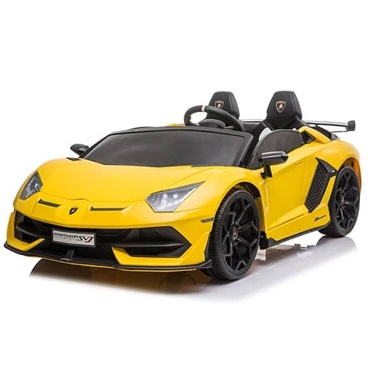 Electric Ride On Toy Car Lamborghini Aventador SVJ SX2028 12V, Yellow, With Remote Control