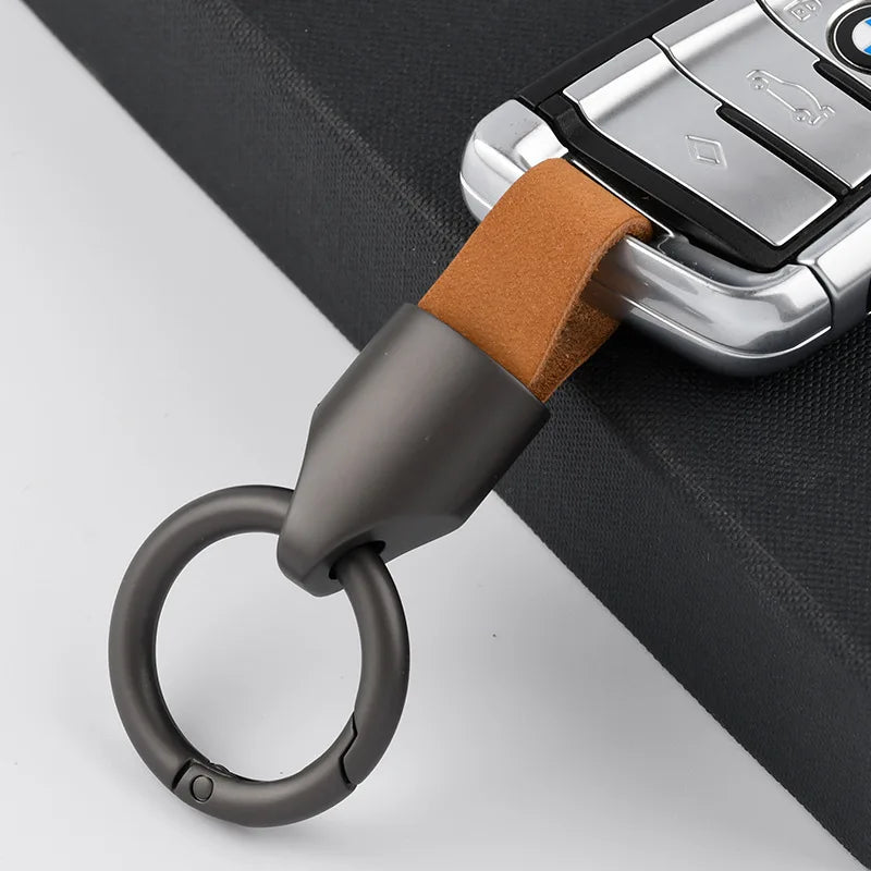 Leather Car Keychain Black Clasp