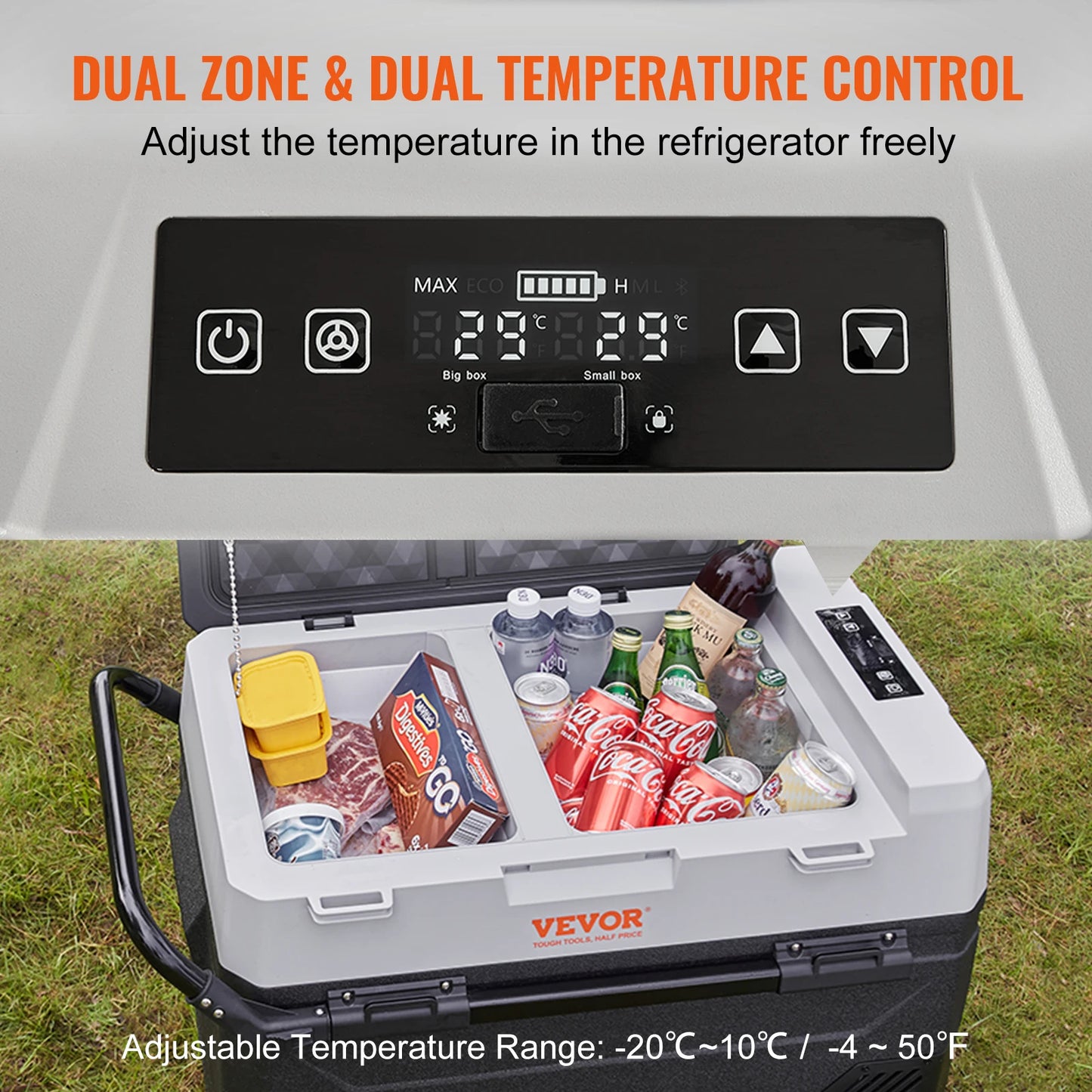 VEVOR 20L Portable Camping Car Refrigerator Compressor Fridge Freezer Cooler Ice Box