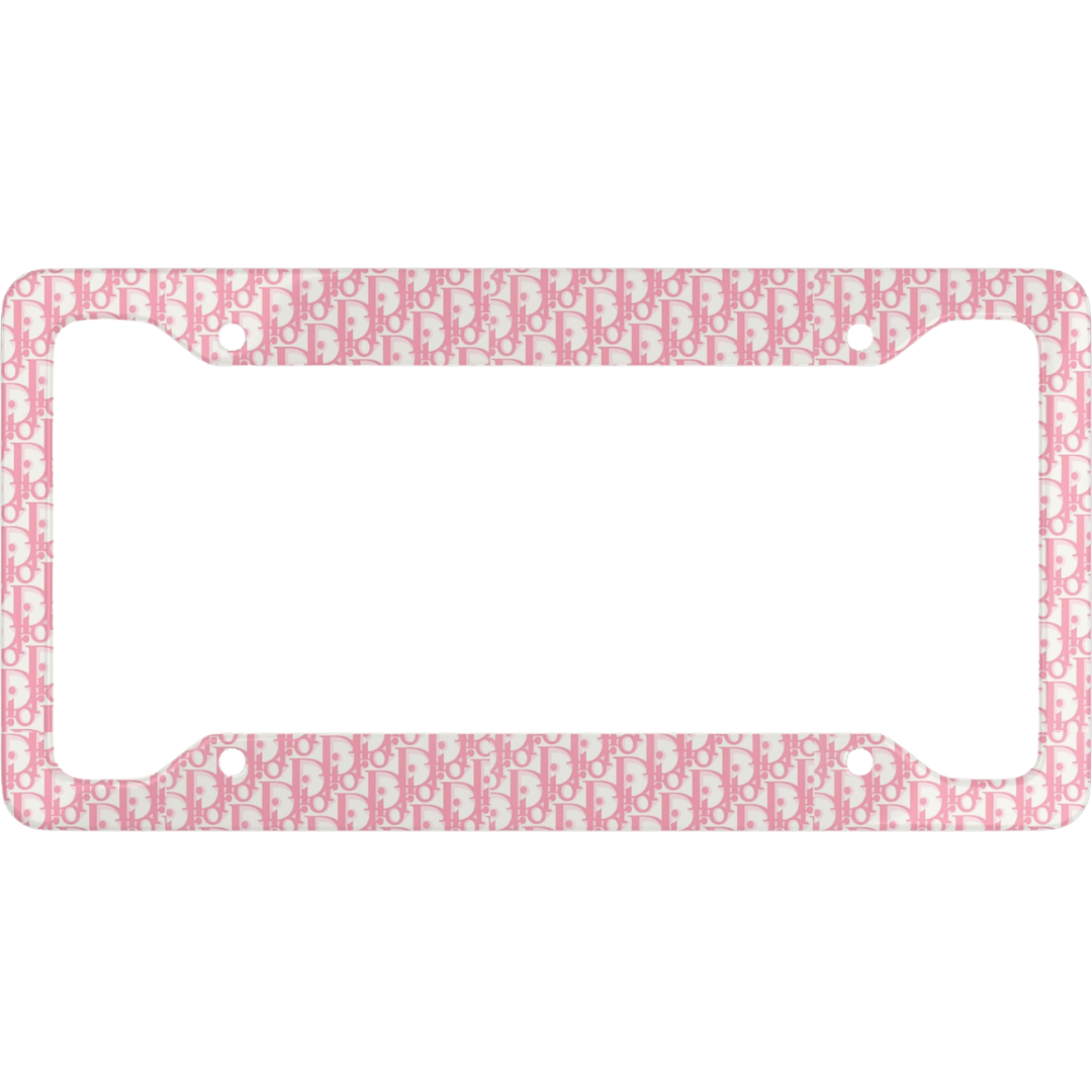 Pink Dior License Plate Frame