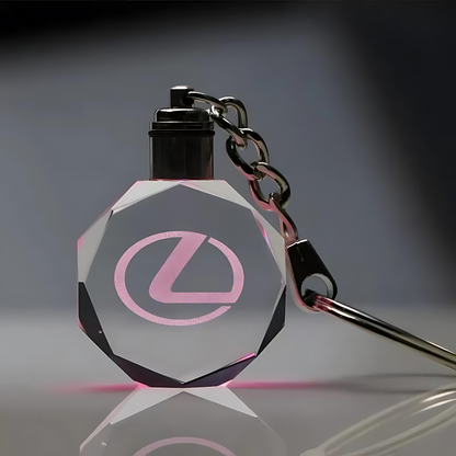 Custom Laser Engraved Car Logo Crystal LED Keychains