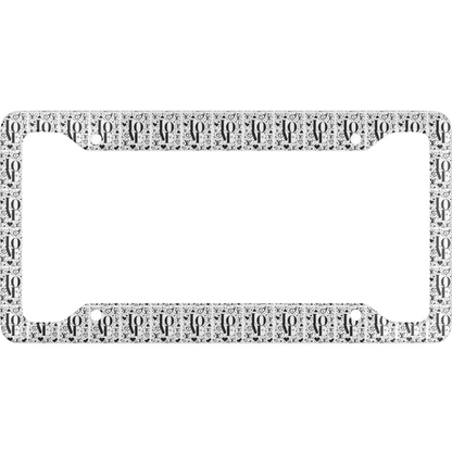 Love Louis Vuitton Black And White License Plate Frame